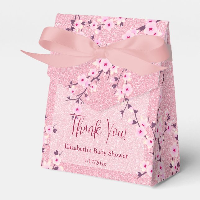 Ballotins Baby shower de Merci de Parties scintillant rose c (Verso)