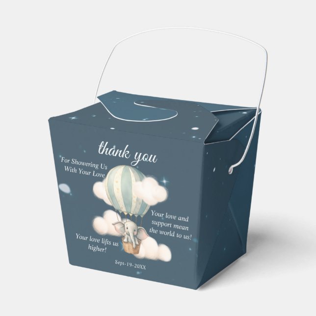 Ballotins Baby shower de nuit Elephant Air Balloon (Verso)
