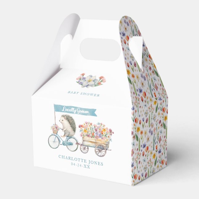 Ballotins Baby shower de printemps de hérisson mignon cultiv (Verso)