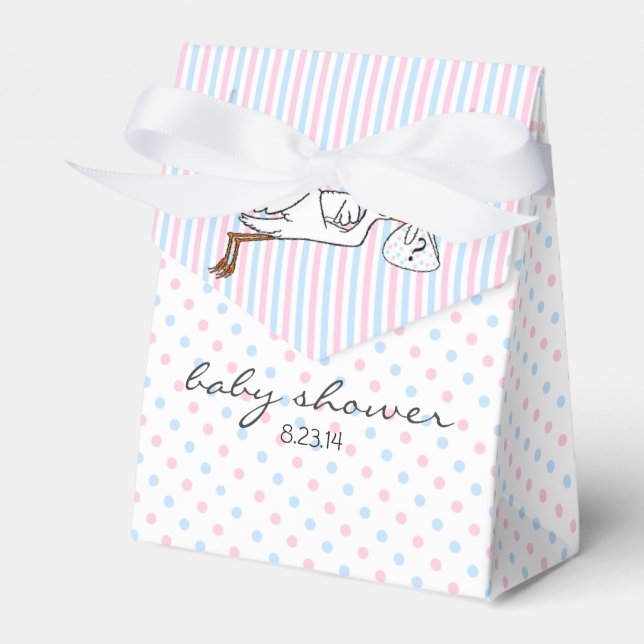 Ballotins Baby shower de révélation de genre rose et bleu (Verso)