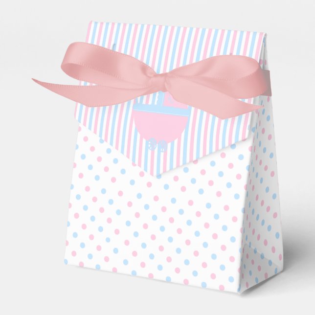 Ballotins Baby shower de révélation rose et bleu (Verso)