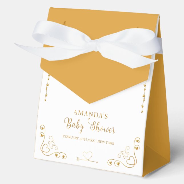 Ballotins Baby shower de Saint-Valentin Gold Elegant (Recto)