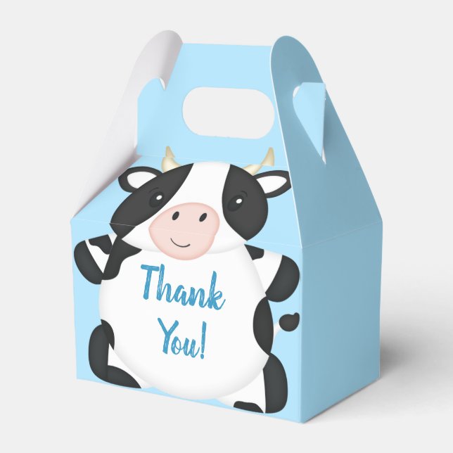Ballotins Baby shower de vache bleu (Verso)