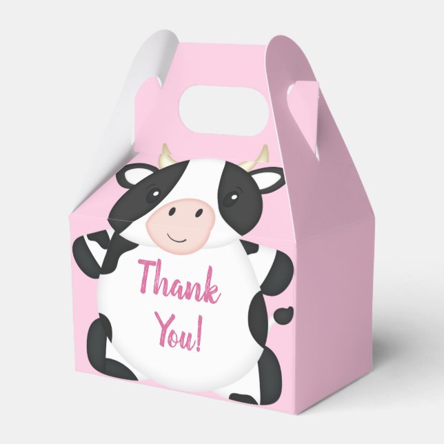 Ballotins Baby shower de vache rose (Verso)