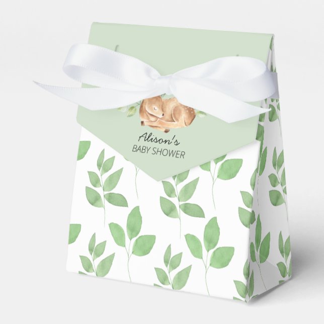Ballotins Baby shower de végétation fleurie de cerfs de bois (Verso)