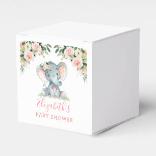 Ballotins Baby shower d'éléphant rose floral