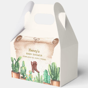 Ballotins Baby shower des Bottes Cactus Cowboy du désert vin