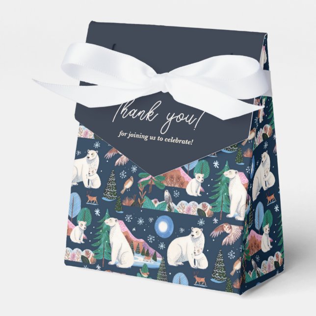 Ballotins Baby shower d'hiver de l'ours polaire (Verso)
