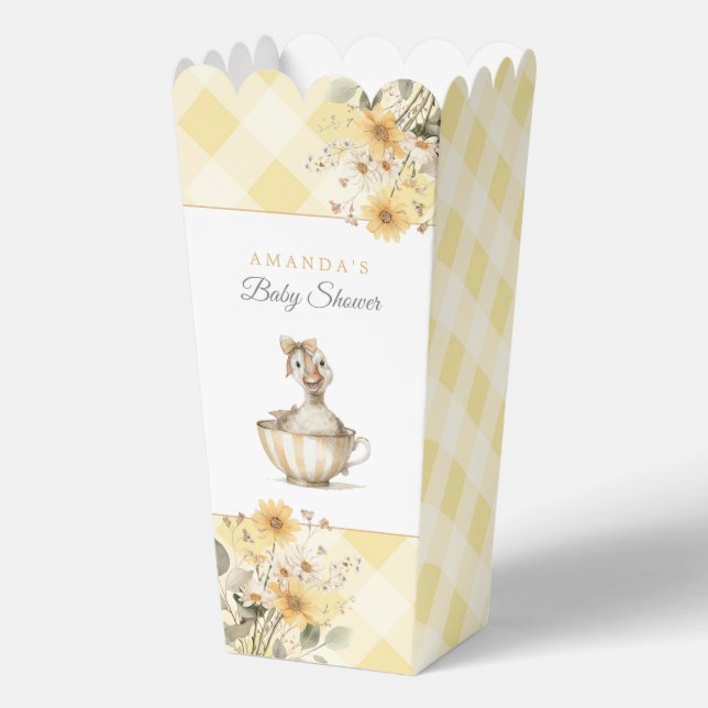 Ballotins Baby shower d'oie soie jaune Popcorn (Recto)