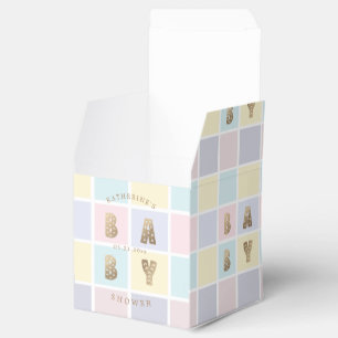 Ballotins Baby shower d'or Pastel Color Block