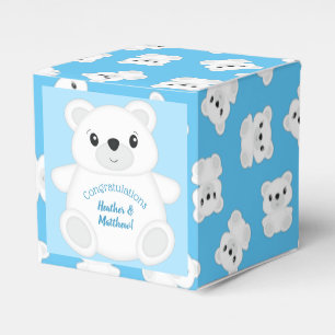 Ballotins Baby shower d'ours bleu polaire