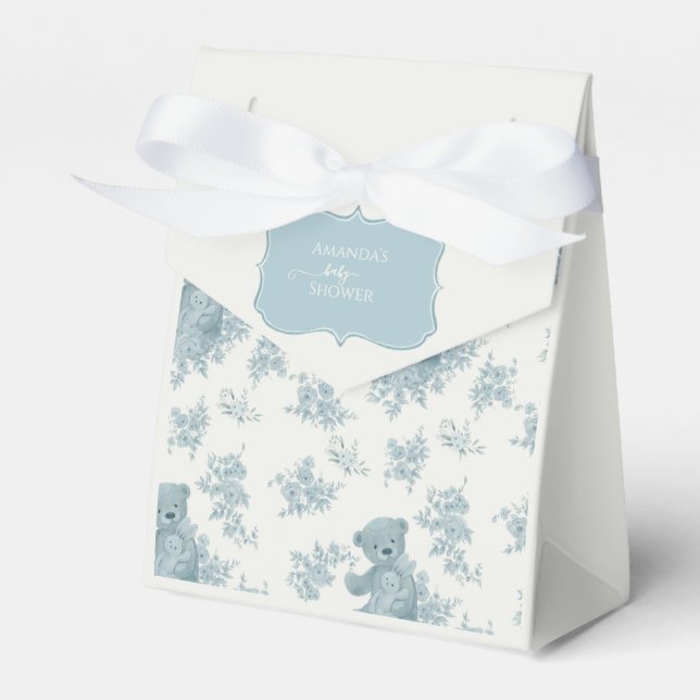 Ballotins Baby shower d'ours et de lapin en toile française (Verso)