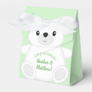 Ballotins Baby shower d'ours polaire vert