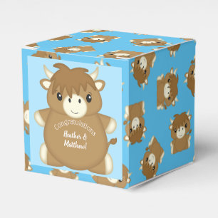 Ballotins Baby shower écossais de vache Highland Blue