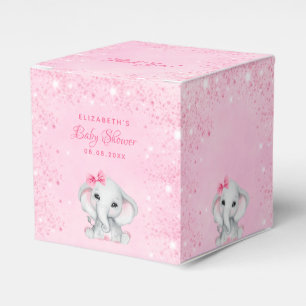Ballotins Baby shower éléphant rose parties scintillant nom 