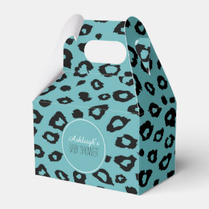 Ballotins Baby shower Empreinte de léopard Aqua Black