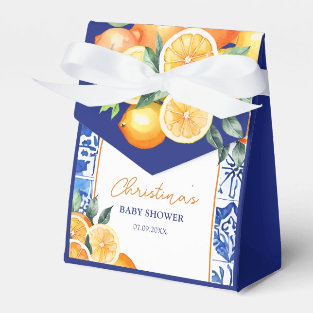 Ballotins Baby shower en tuiles bleues de Little Cutie Citru (Verso)