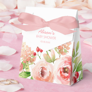 Ballotins Baby Shower Fille de Floral de Rose Rose Verte