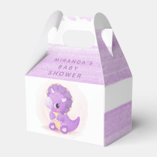 Ballotins Baby shower fille Dinosaure mou pourpre