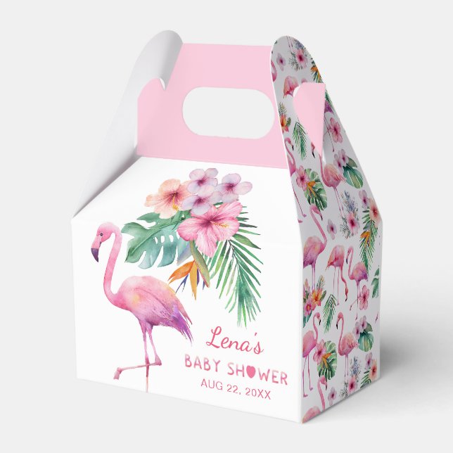 Ballotins Baby shower Flamant rose Ballotin - rose tropicale (Arrière)