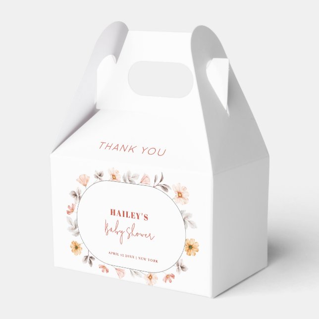Ballotins Baby shower Fleur sauvage Boho simple (Verso)