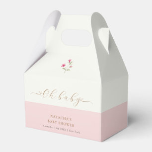 Ballotins Baby shower Fleur sauvage rose moderne minimaliste