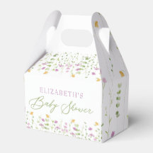 Baby shower Fleur sauvage vert jaune rose
