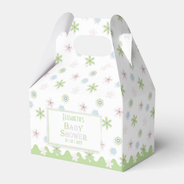 Ballotins Baby shower Floral Retro Pastel (Verso)