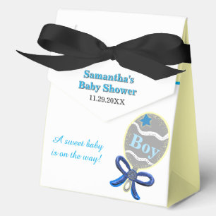 Ballotins Baby shower garçon Bleu Rattle jaune