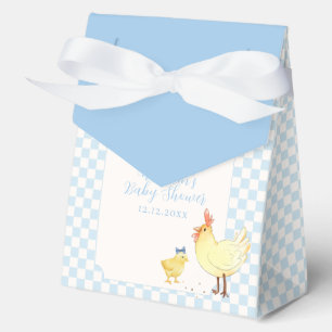 Ballotins Baby Shower Garçon Petit Poussin à Carreaux Bleus