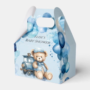Ballotins Baby shower Garçon Teddy Bear Blue Train