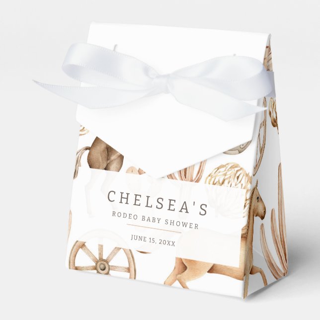 Ballotins Baby shower moderne Western Rodeo Watercolor (Verso)