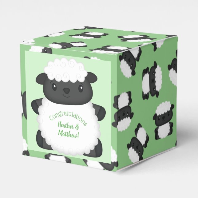 Ballotins Baby shower mouton vert (Verso)