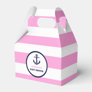 Ballotins Baby shower nautique féminin rose/marine personnal