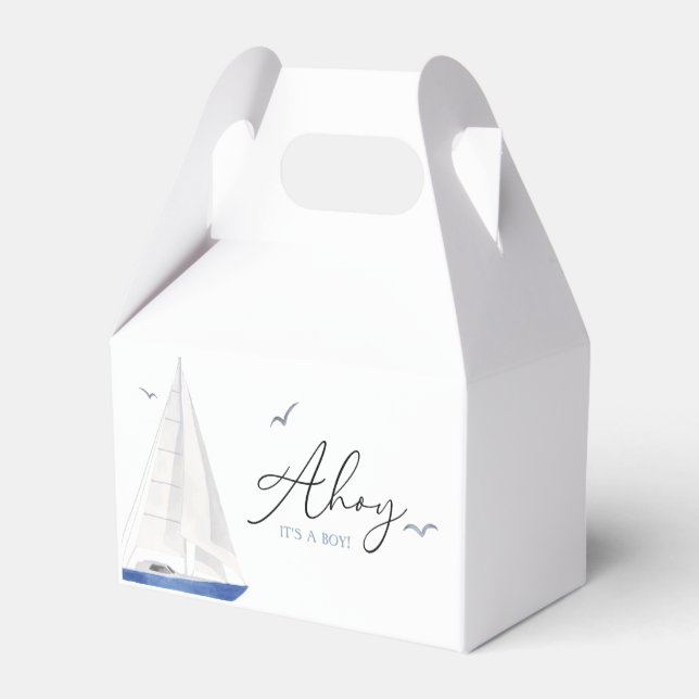 Ballotins Baby shower nautique minimal Ahoy Boy's (Arrière)