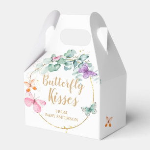 Ballotins Baby shower papillon Eucalyptus Blanc et or