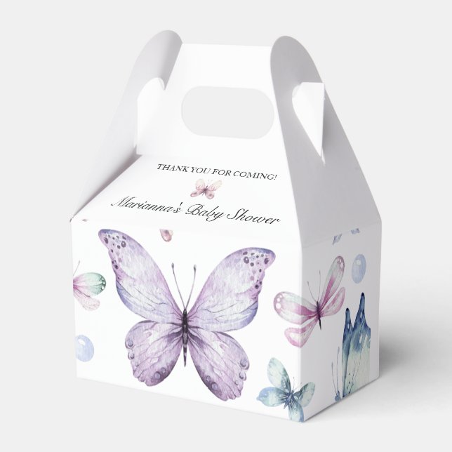Ballotins Baby shower papillon pourpre Baby Girl Ballotin (Verso)