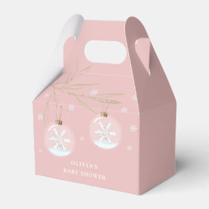 Ballotins Baby shower Pink Gold Winter Snowflake