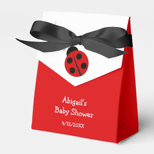 Ballotins Baby shower Red Ladybug Ballotin personnalisé (Verso)