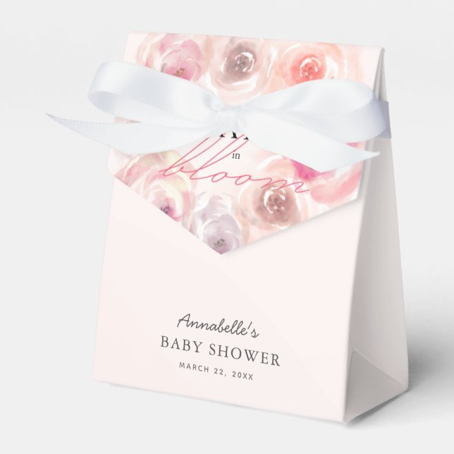 Ballotins Baby shower Rose bébé en fleurs aquarelle (Verso)