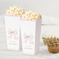 Baby shower rose Bow Ballotin Popcorn