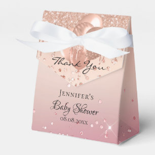 Ballotins Baby shower rose or rose ballon merci