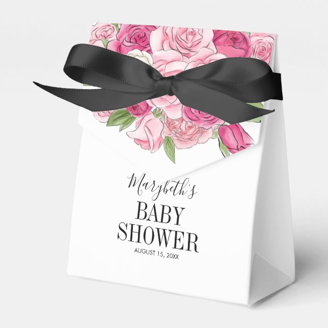 Ballotins Baby shower Rose rose Aquarelle (Verso)