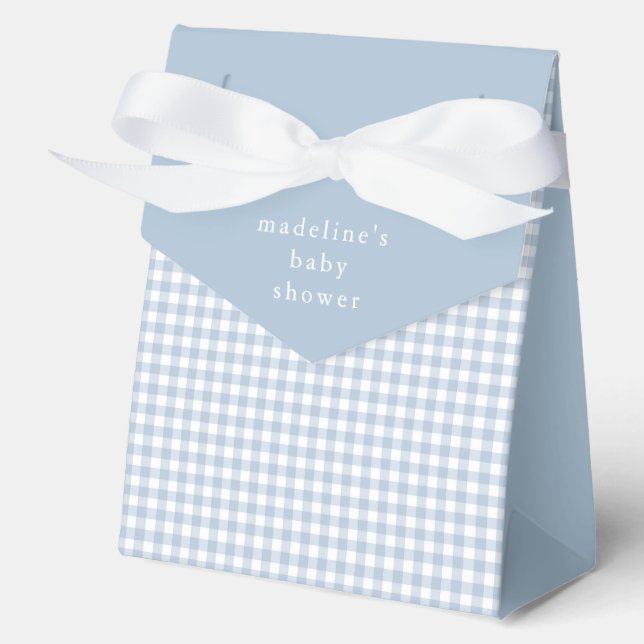 Ballotins Baby shower simple Dusty Blue En vichy Boys (Recto)