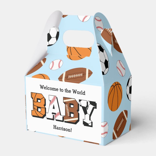 Ballotins Baby shower sportif Co-ed Thème Garçon Bleu (Verso)