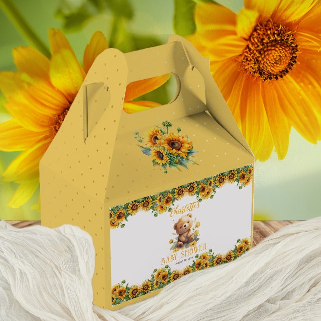 Ballotins Baby shower Teddy Bear et Sunflower (Créateur téléchargé)