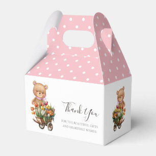 Ballotins Baby shower Teddy Soft Rose Floral Rustique