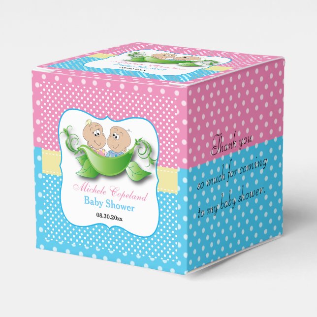 Ballotins Baby shower Twin - Deux Pois Dans Un Pois (Verso)