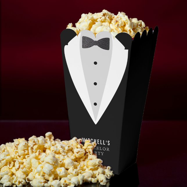 Ballotins Bachelor Party Black Costume & Bowtie (Bachelor Party Black Suit & Bowtie Favor Boxes
)