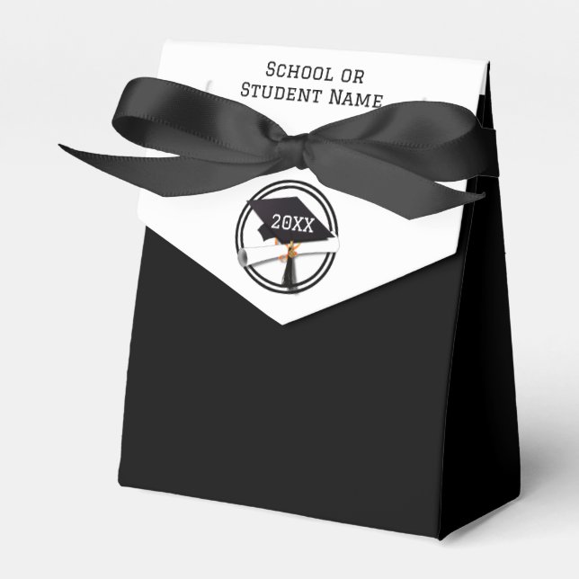 Ballotins Bague noire sur la Grad Casquette Grad Graduation (Verso)